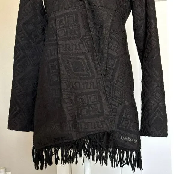 Billabong Black Coat with Fringe Womens Size S - Picture 6 of 12